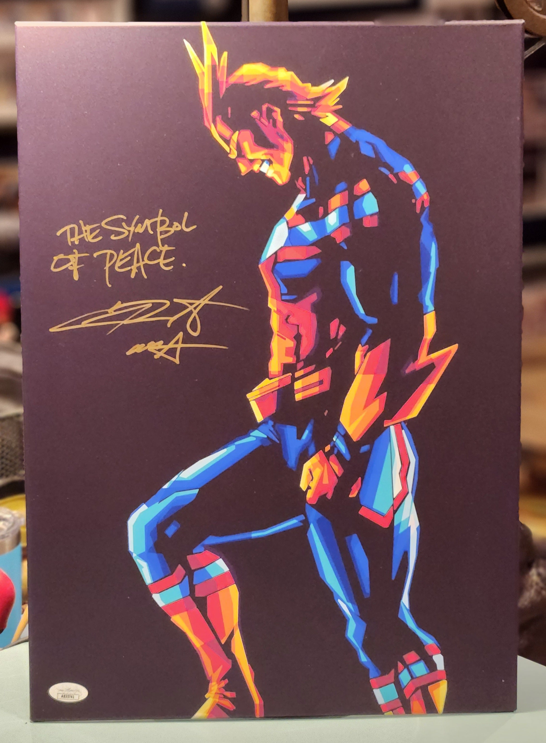 All Might deals vs All For One signed 12x18 poster