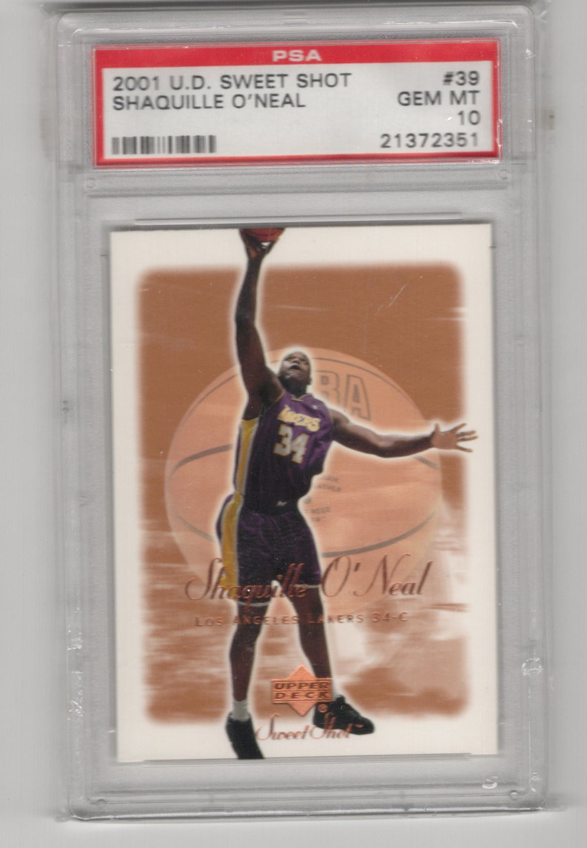 2001-02 Upper Deck Sweet Shot - Shaquille O'Neal #39 PSA 10