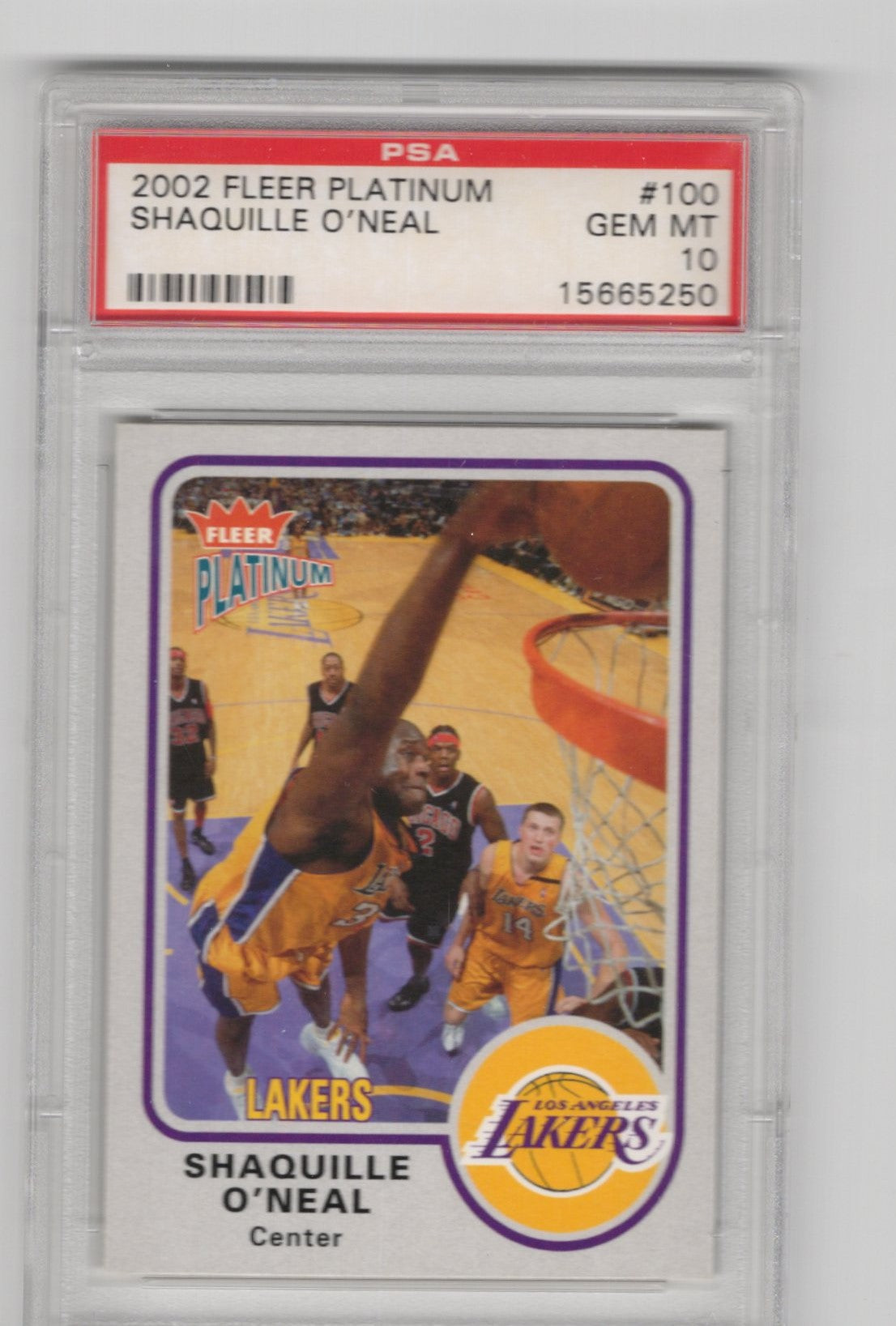 2002 FLEER PLATINUM #100 SHAQUILLE O'NEAL PSA 10
