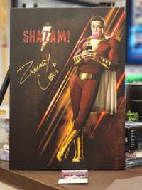 Shazam movie poster autographed by Zachary Levi w/JSA authentication