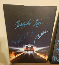 Back to the Future autographed Displate Michael J Fox, Christopher Lloyd, Tom Wilson