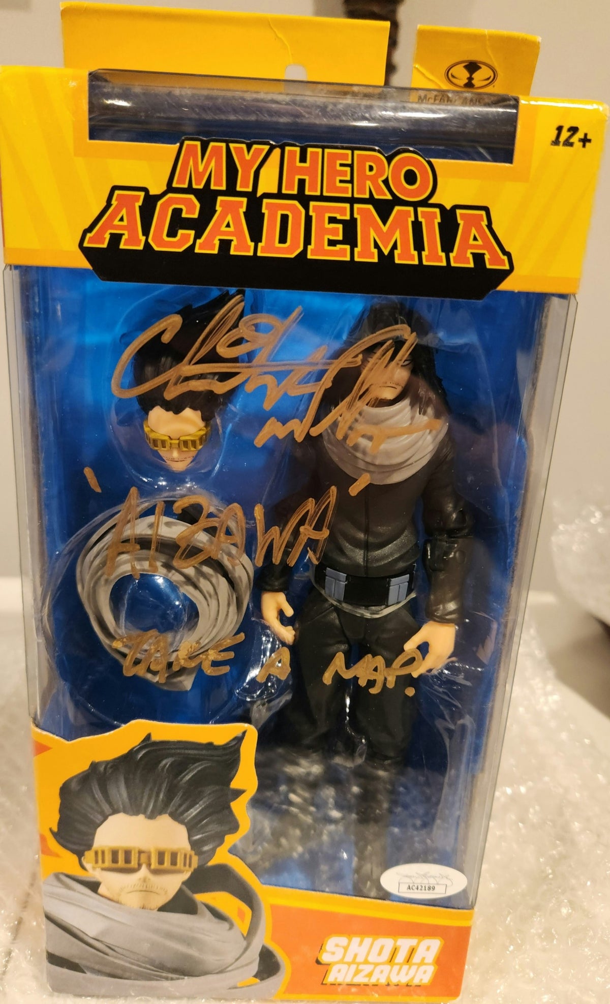 My Hero Academia Aizawa action figure autographed w/JSA authentication