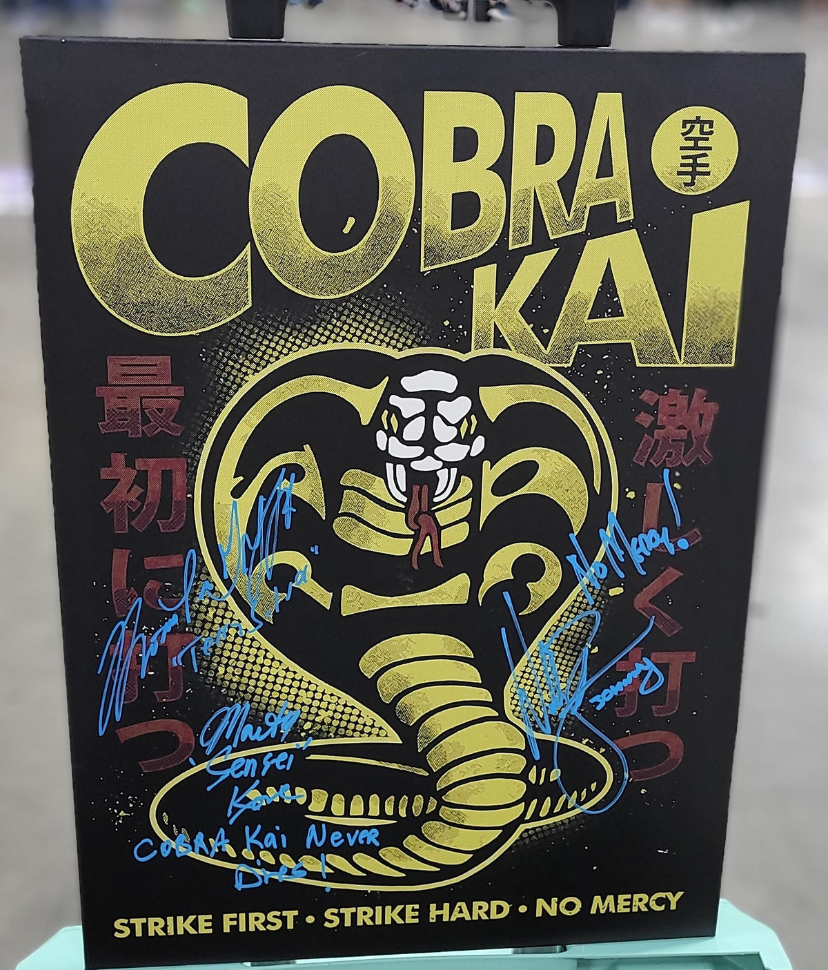 Cobra Kai mini poster autographed by cast w/JSA authentication