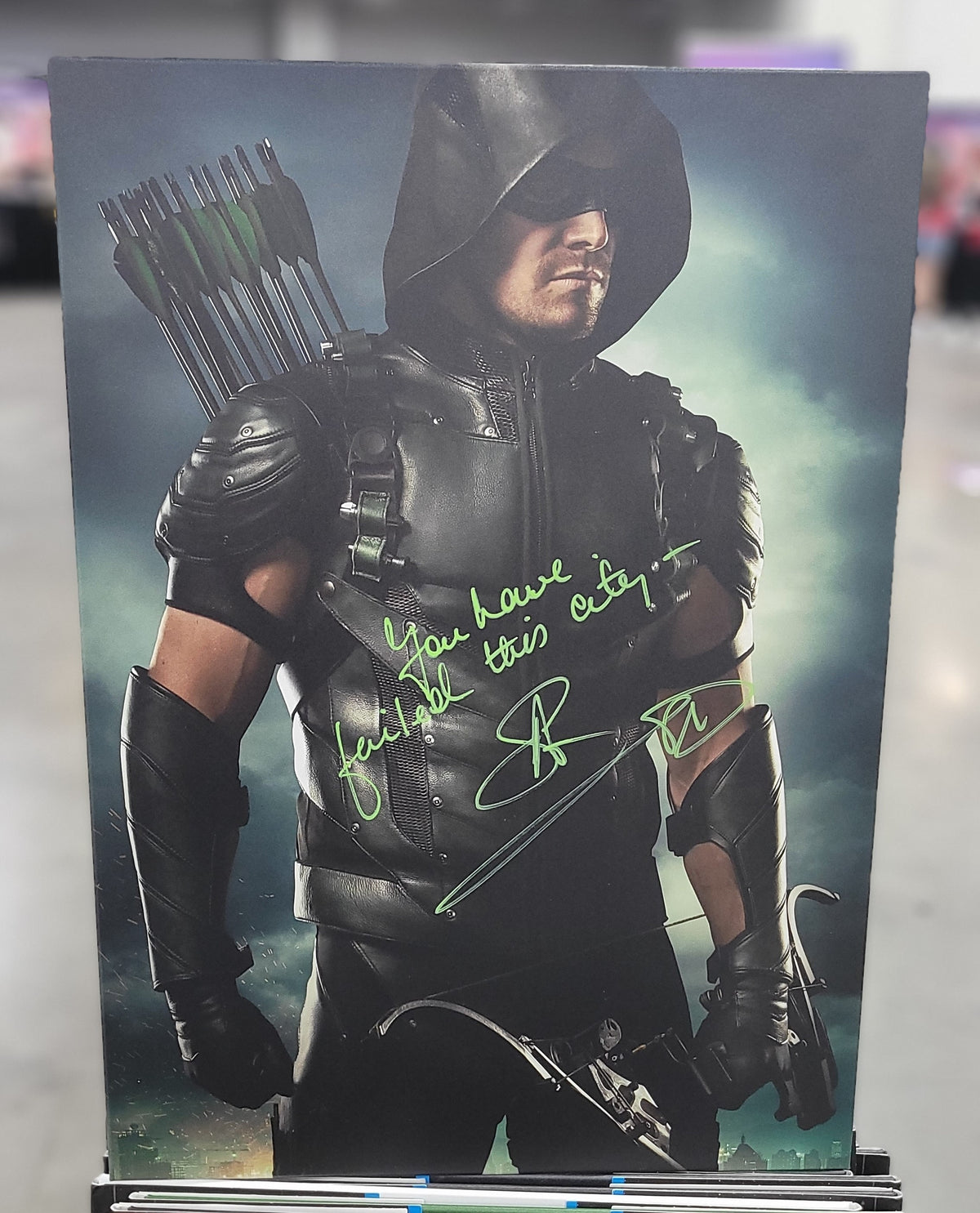 Arrow mini poster autographed by Stephen Amell w/JSA authentication