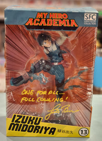 My Hero Academia boxed action figure Izuku Midoriya autographed by Justin Briner w/JSA authentication