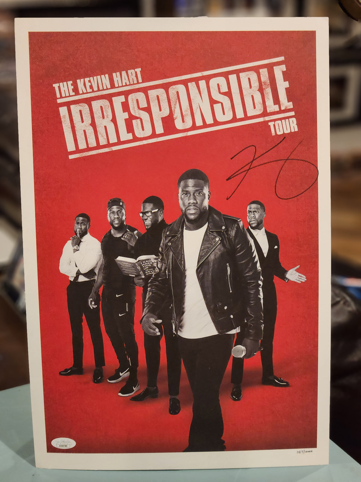 Kevin Hart comedy concert poster autographed and numbered with JSA coa