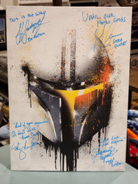 Star Wars The Mandalorian cast signed 12x18 poster with JSA coa