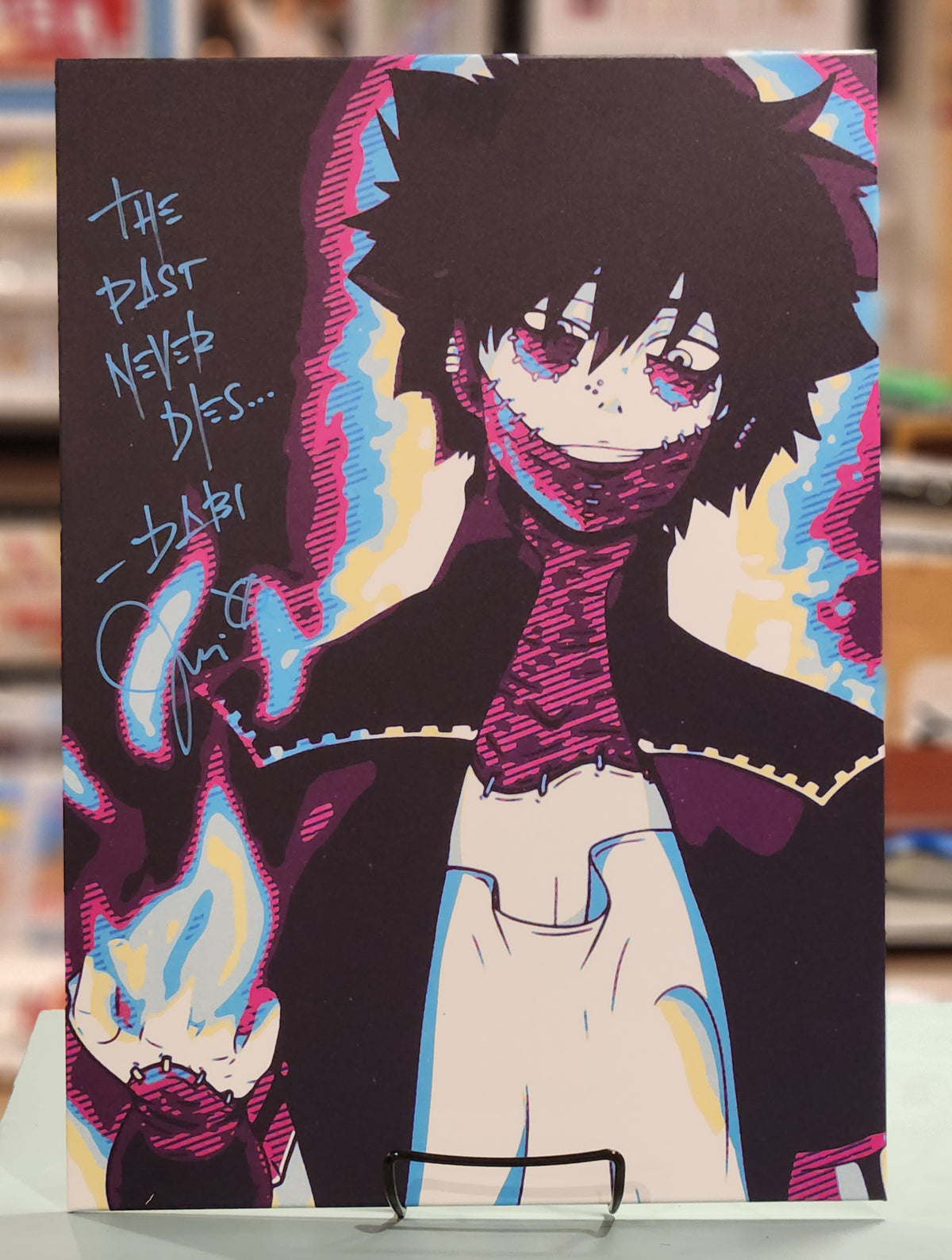 My Hero Academia Dabi mini poster autographed by English voice actor Jason Liebrecht w/JSA authenticity