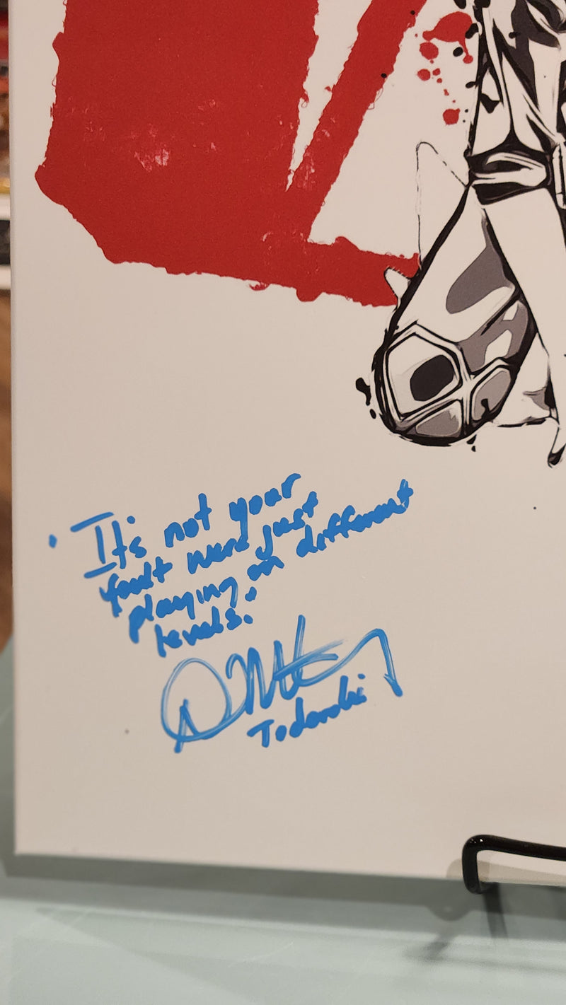 My Hero Academia Todoroki poster autographed by David Matranga w/JSA authenticity