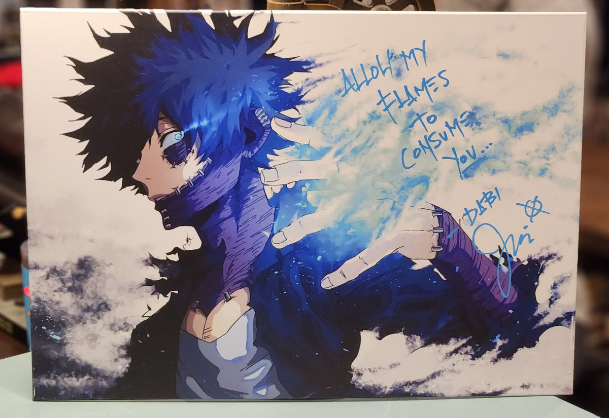 My Hero Academia Dabi mini poster autographed by English voice actor Jason Liebrecht w/JSA authenticity