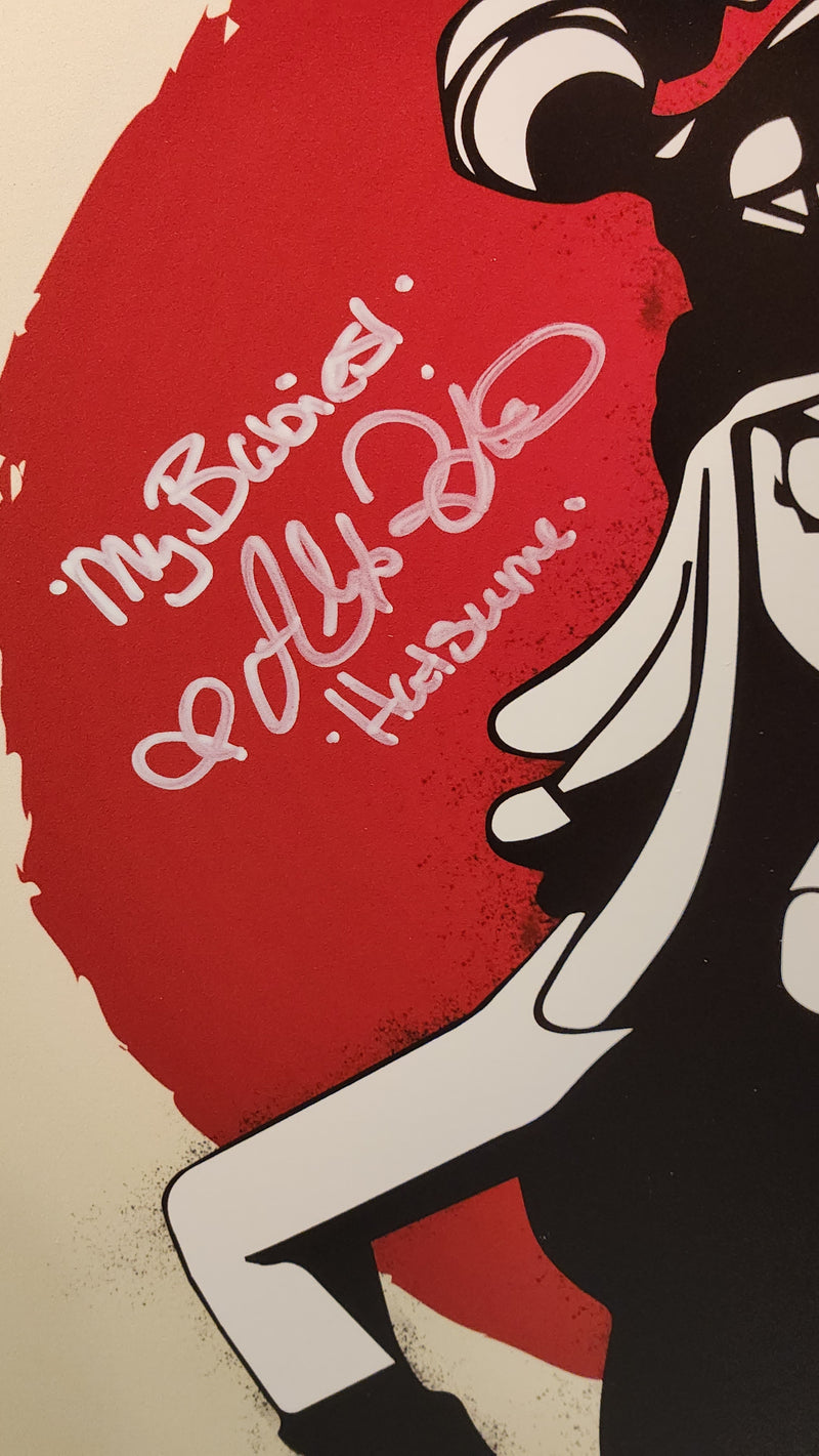 My Hero Academia Mei Hatsume mini poster signed by English voice actor Alexis Tipton w/JSA authenticity