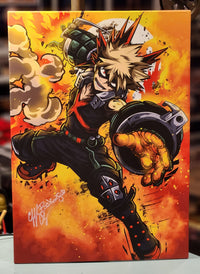 My Hero Academia: Bakugo poster autographed by Clifford Chapin w/JSA authenticity