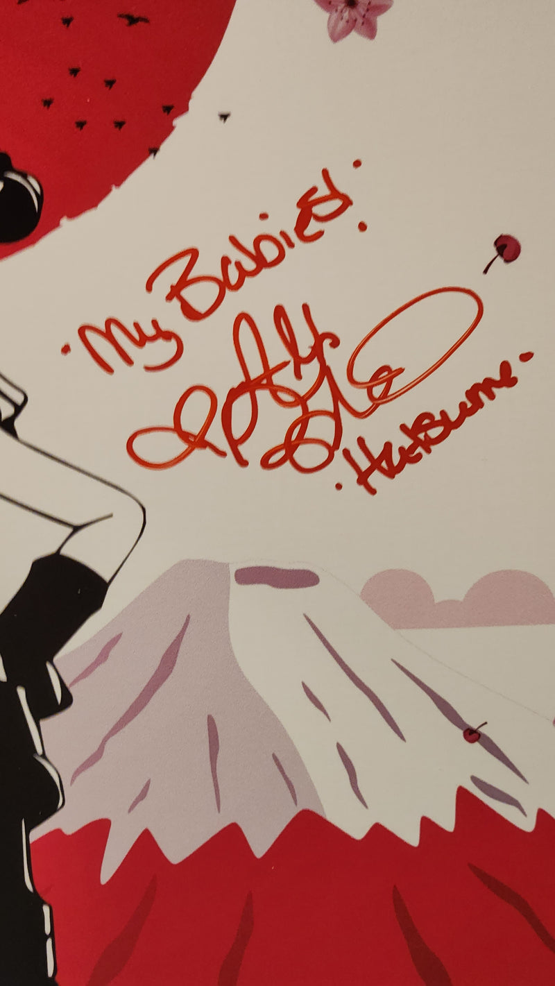 My Hero Academia Mei Hatsume mini poster signed by English voice actor Alexis Tipton w/JSA authenticity