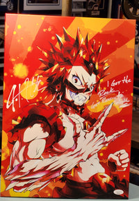 My Hero Academia Kirishima mini poster signed by English voice actor Justin Cook w/JSA authenticity