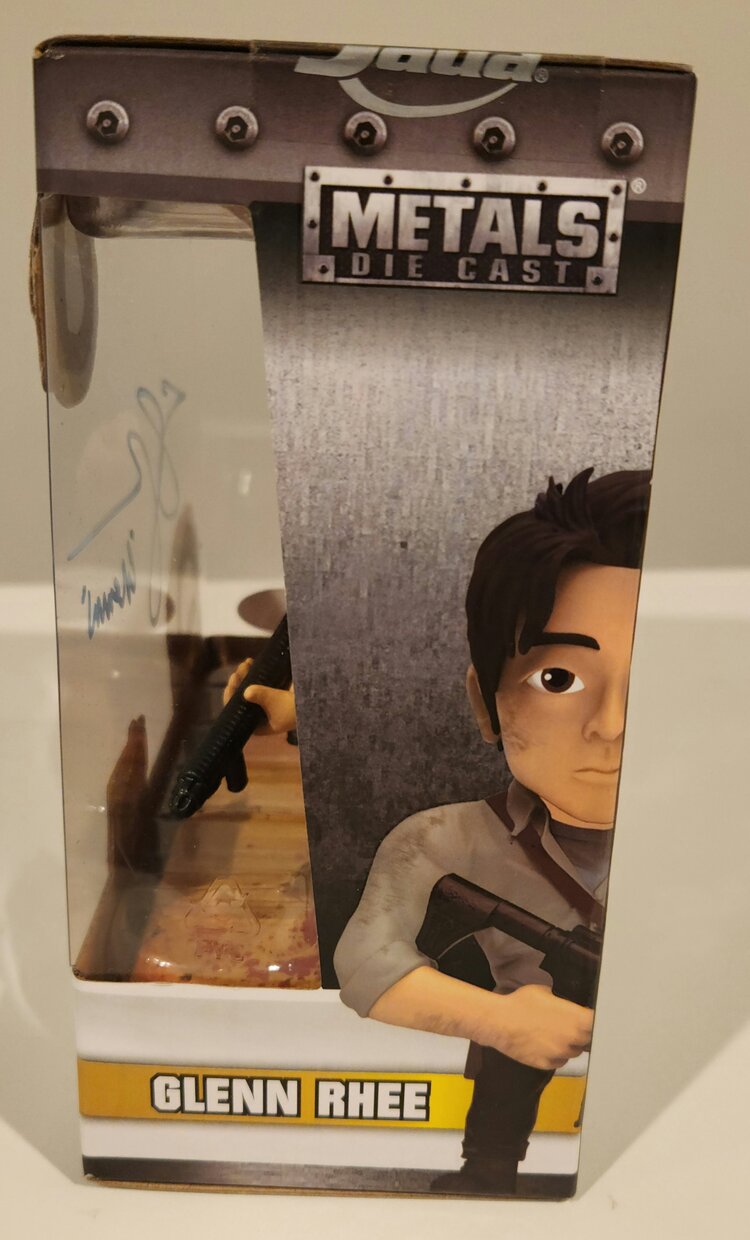 The Walking Dead Glenn metal die cast action figure autographed w/JSA authentication