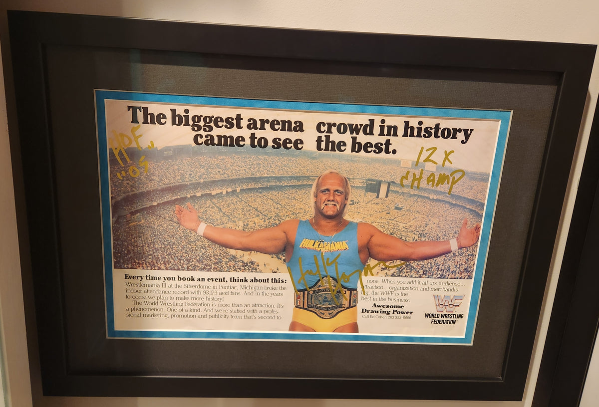 Hulk Hogan autographed Wrestlemania 3 framed photo w/Hogan authentication