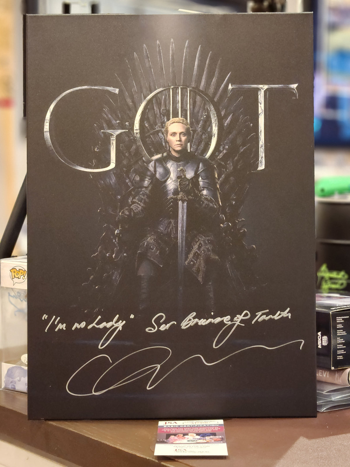 Game of Thrones Brienne of Tarth poster autographed w/JSA authentication