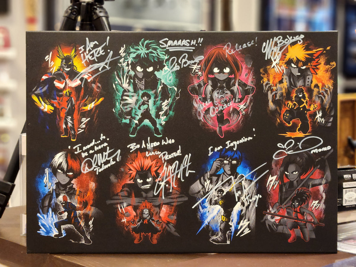 My Hero Academia poster signed by 8 w/JSA authentication