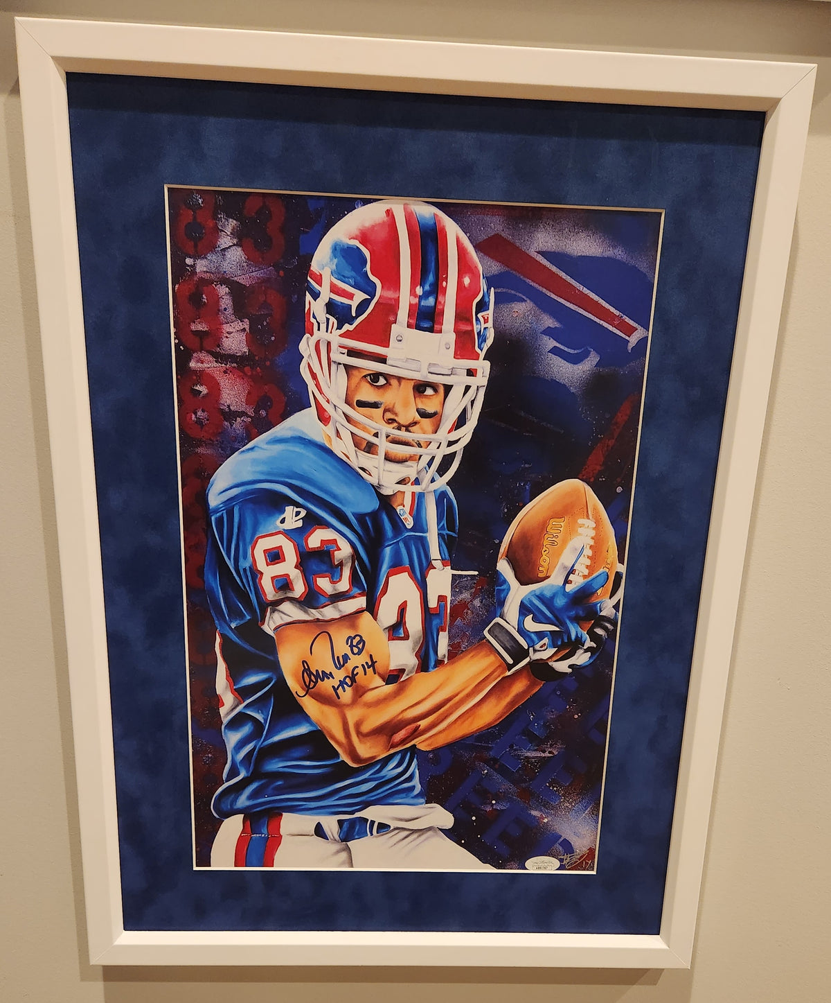 Buffalo Bills framed Andre Reed autographed photo with JSA authentication