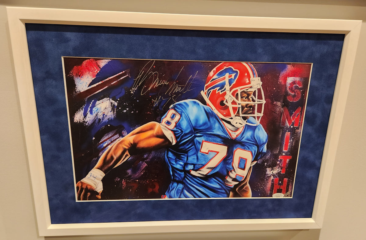 Buffalo Bills framed Bruce Smith autographed photo w/JSA authentication