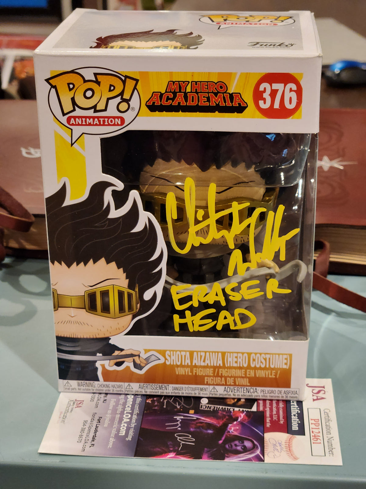 My Hero Academia Funko Pop #376 Shota Aizawa autographed by Christopher Wekhamp w/JSA coa