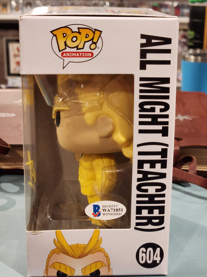 My Hero Academia Funko Pop #604 All Might (Teacher) signed by Chris Sabat w/JSA coa