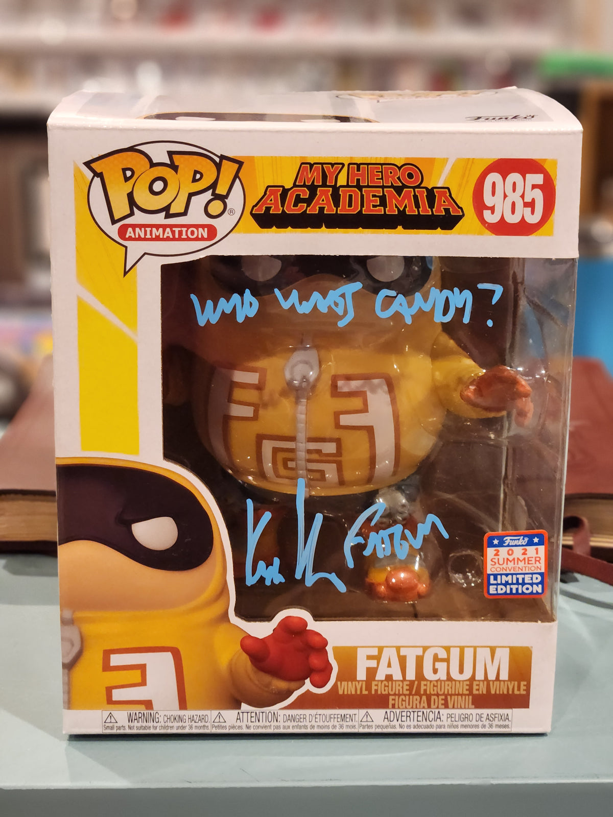 My Hero Academia Funko Pop #985 Fatgum autographed by Kyle Hebert w/JSA