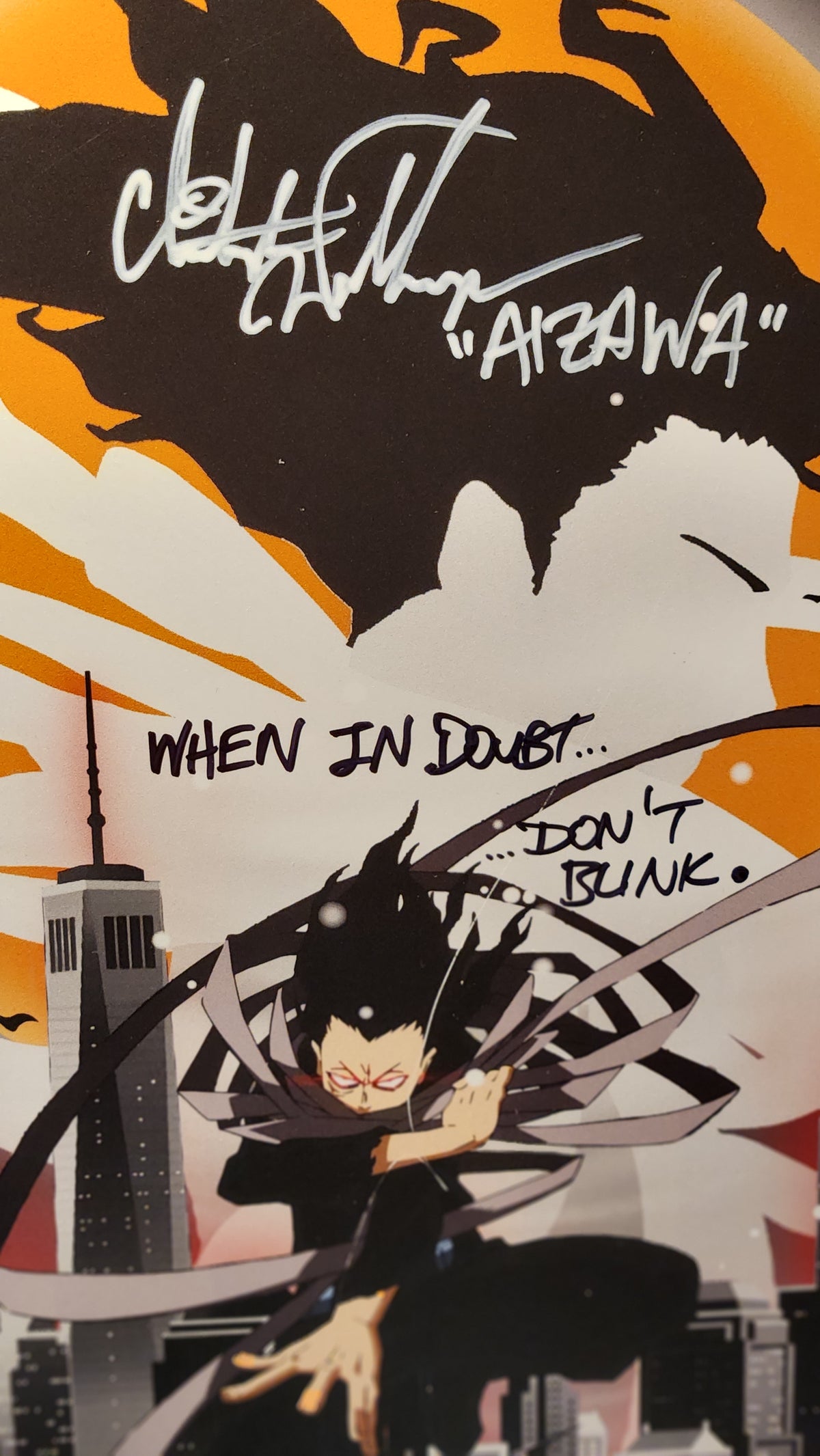 My Hero Academia Aizawa Displate poster autographed and JSA authenticated