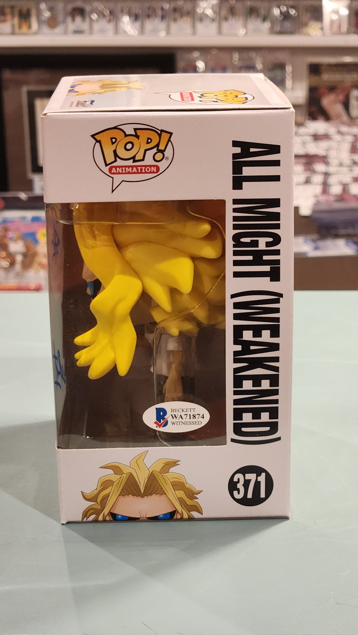 My Hero Academia Funko Pop #371 All Might Weakened autographed w/Beckett authentication