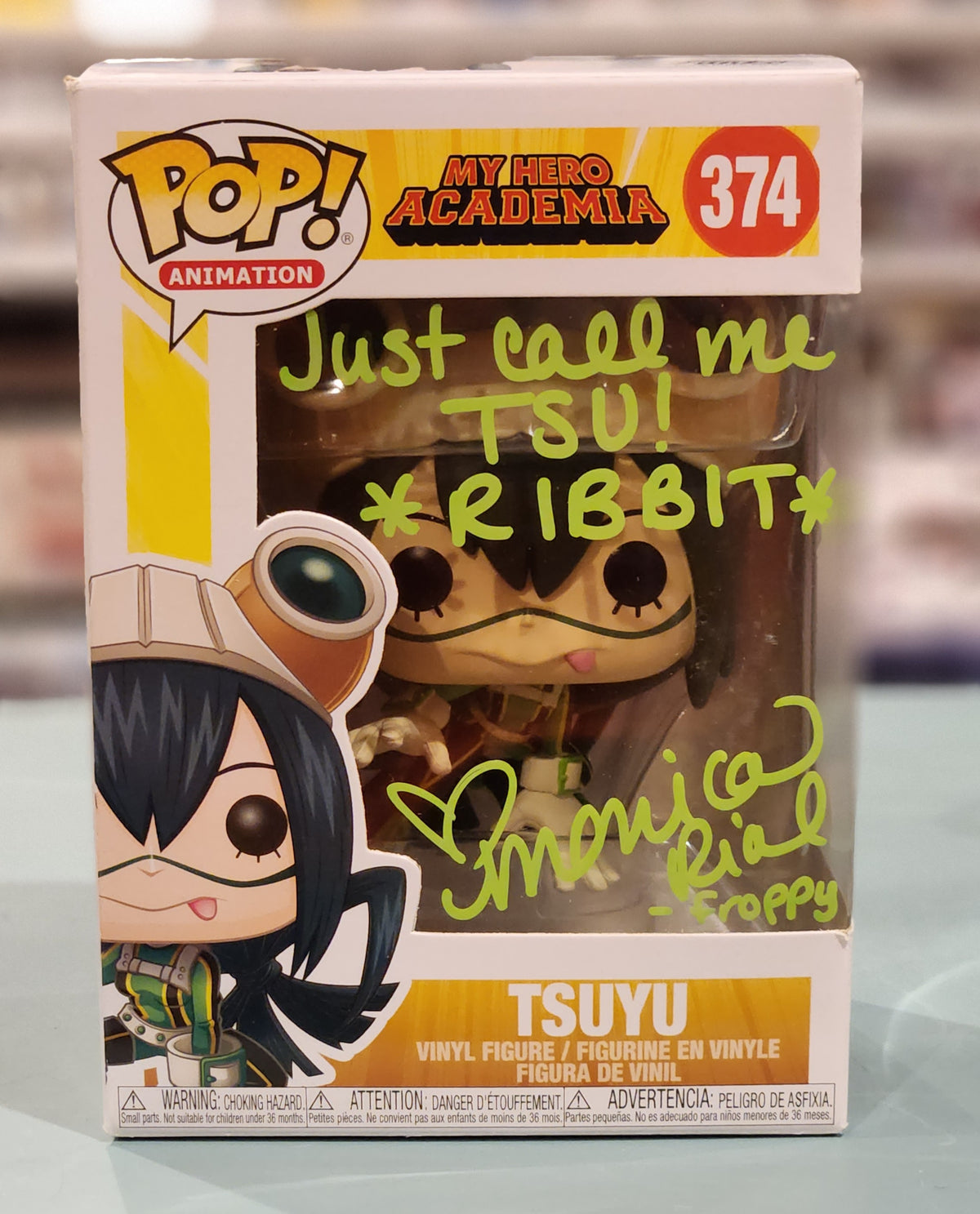 My Hero Academia Froppy Funko Pop #374 autographed w/JSA authentication