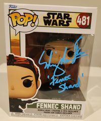 Star Wars Funko pop #481 Fennec Shand autographed w/JSA authentication